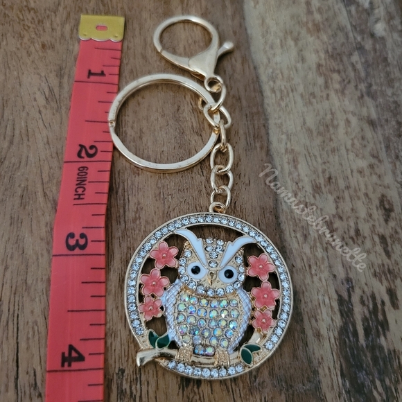 2/$20 Boho Owl Crystal Rhinestone Keychain Bag Charm - Picture 8 of 9